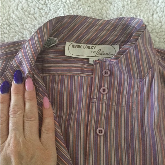 Vintage Marc D’Alcy Mandarin Collar Button-down - Picture 4 of 4